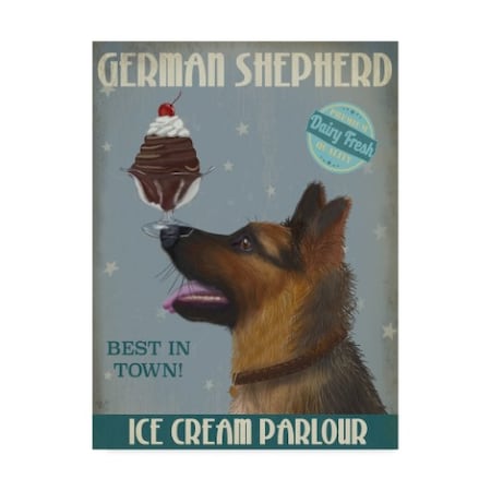 Fab Funky 'German Shepherd Ice Cream' Canvas Art,18x24